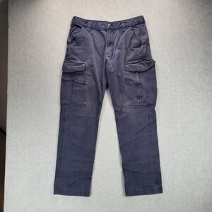 Carhartt Pants Mens 34x30 Blue Rugged Flex Relaxed Fit Canvas Cargo BN3574-M
